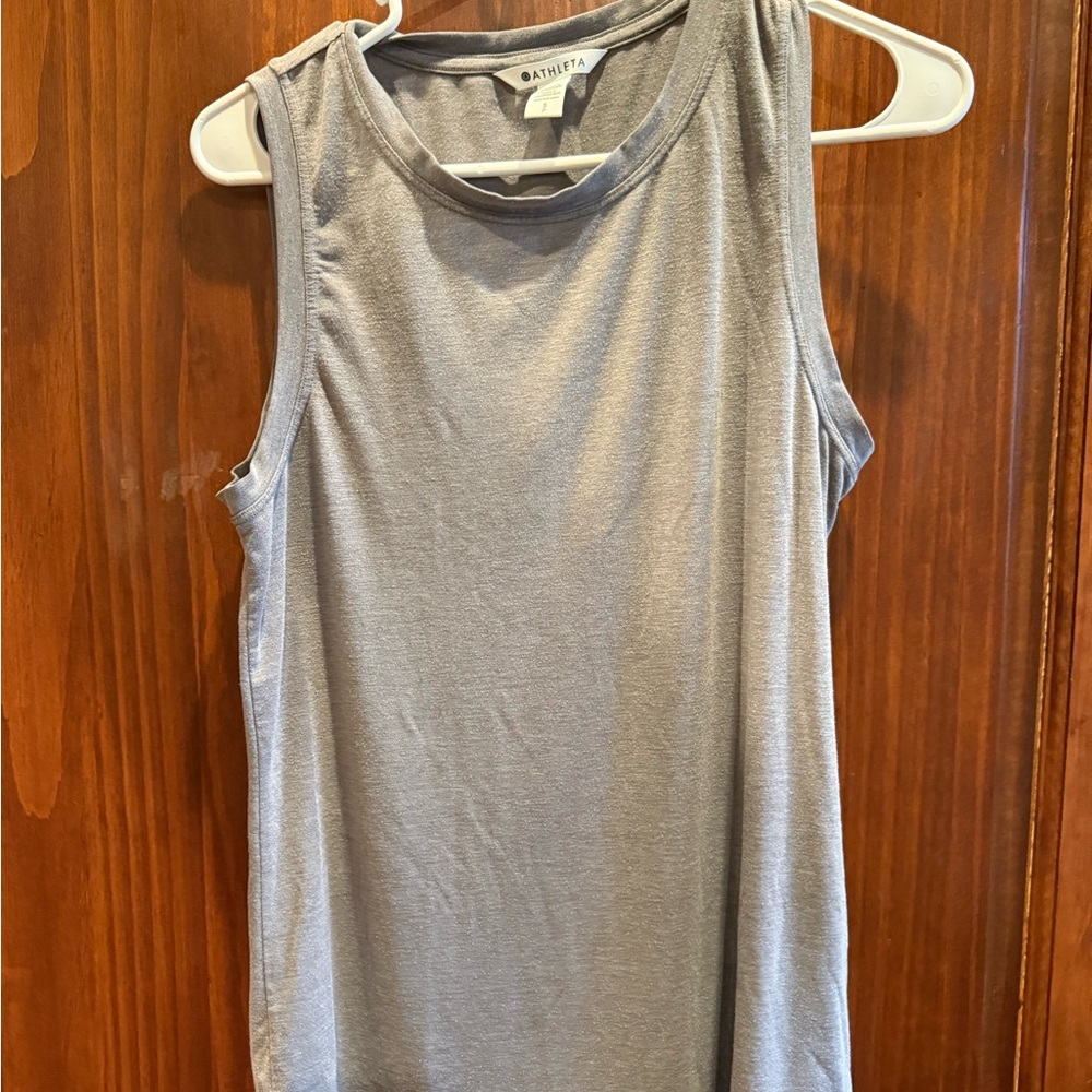 Athleta Light Gray Athletic Muscle Tank